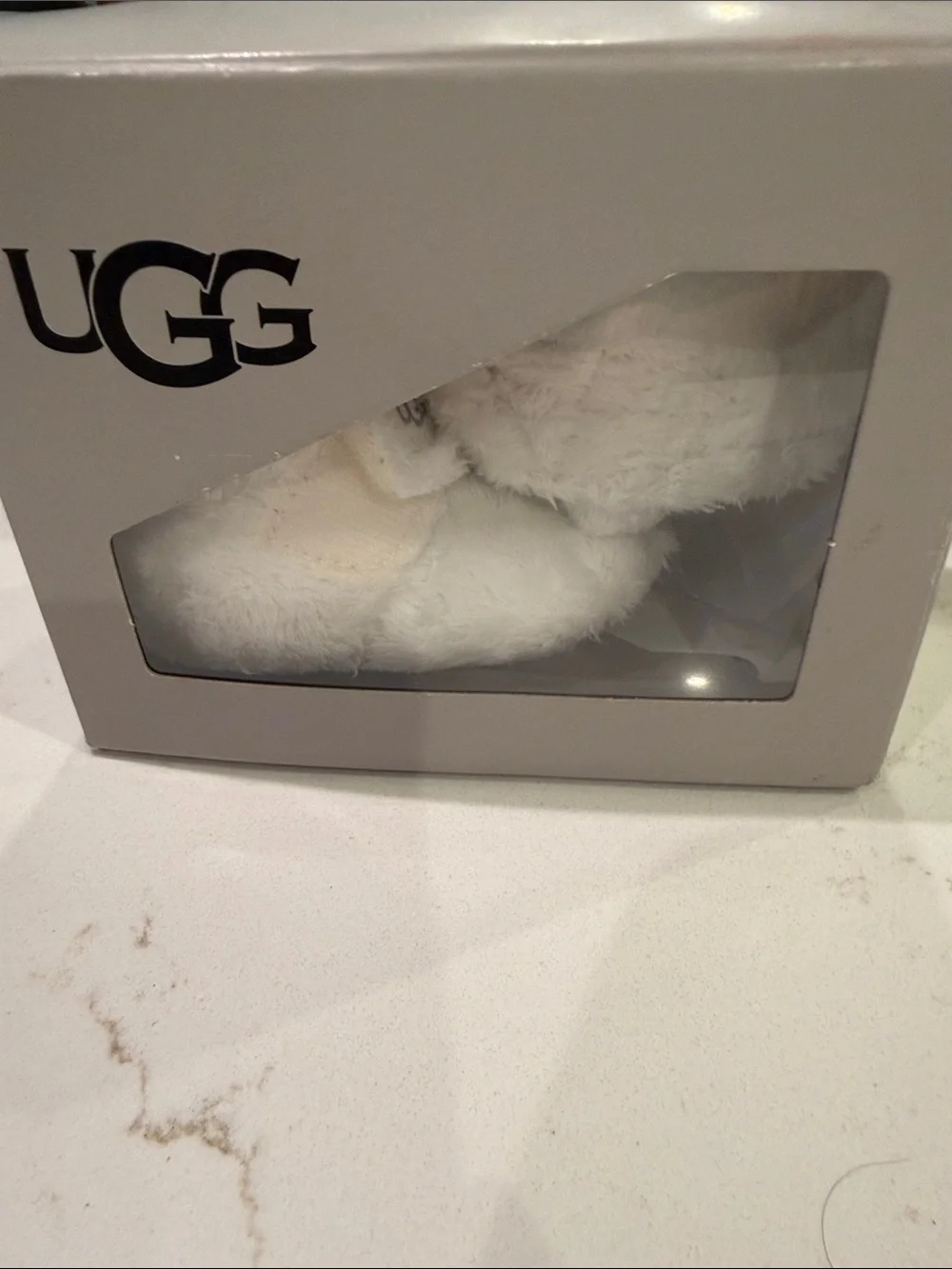 UGG Cream Plush Infant Booties with Hook-and-Loop Strap